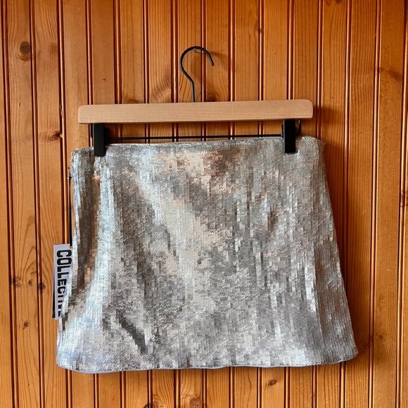 NWT Silver Future Collective Mini Skirt - Picture 3 of 7